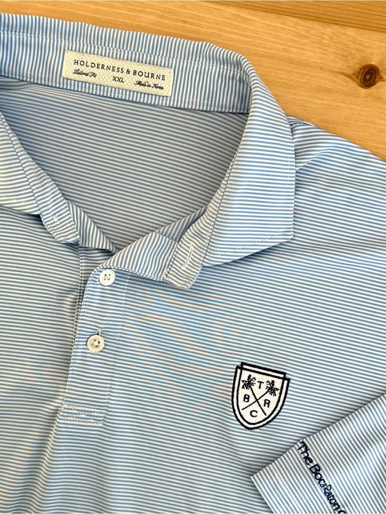 Holderness & Bourne Other - Holderness & Bourne The Perkins Stripe Performance Polo The Boca Raton Club